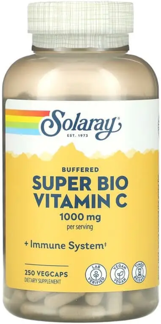 Буферизированый витамин С Solaray Super Bio Vitamin C 1000mg 250 vcaps - Фото 1 Буферизированый витамин С Solaray Super Bio Vitamin C 1000mg 250 vcaps - изображение 1