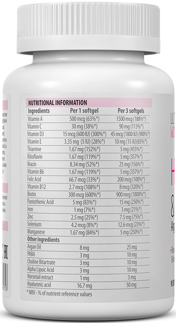 Multiwitaminy dla kobiet VPLab Ultra Women's Hair, Skin & Nails 90 kapsułek (5060730361753) - obraz 7