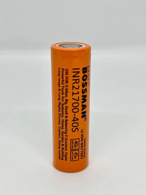 Аккумулятор Высокотоковый Bossman Profi Li-ion 3.7V 4000mAh INR21700-40S - Фото 3 Аккумулятор Высокотоковый Bossman Profi Li-ion 3.7V 4000mAh INR21700-40S - изображение 3