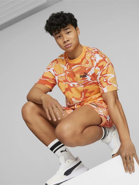 Koszulka męska z nadrukiem Puma Summer Splash Aop Tee 67709646 2XL Pomarańczowa (4065454655622) - obraz 3