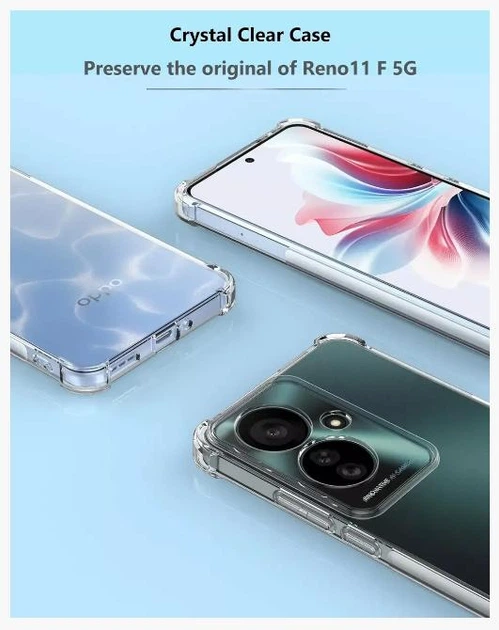 Чехол WXD на OPPO Reno 11F (5G) / чехол для смартфона с усиленными углами / (прозрачный) - Фото 2 Чехол WXD на OPPO Reno 11F (5G) / чехол для смартфона с усиленными углами / (прозрачный) - изображение 2