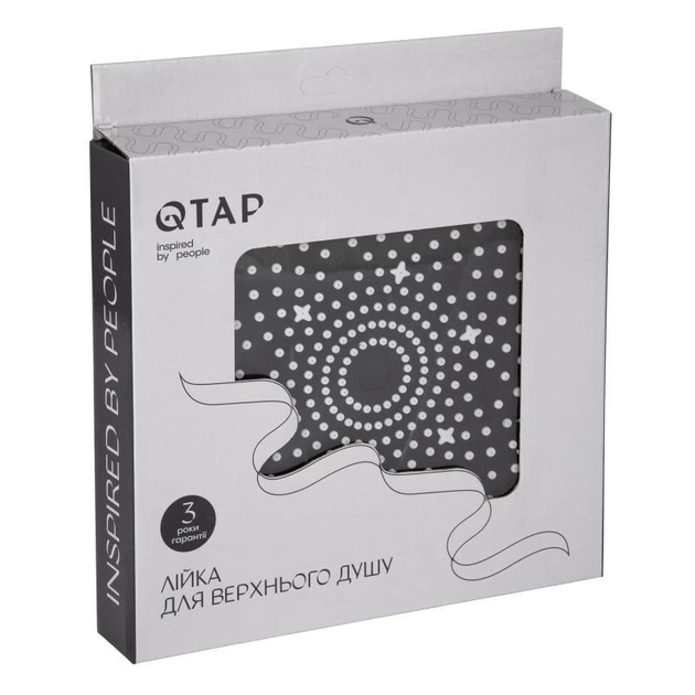 Лейка для верхнего душа круглая Qtap Hlavova D 230 мм QTHLA107BLM45788 Black Matt черная - Фото 4 Лейка для верхнего душа круглая Qtap Hlavova D 230 мм QTHLA107BLM45788 Black Matt черная - изображение 4