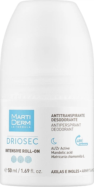 Кульковий антиперспірнат-дезодорант - Martiderm Driosec Intensive Roll-on 50ml (986118-42874) - Фото 1 Кульковий антиперспірнат-дезодорант - Martiderm Driosec Intensive Roll-on 50ml (986118-42874) - изображение 1