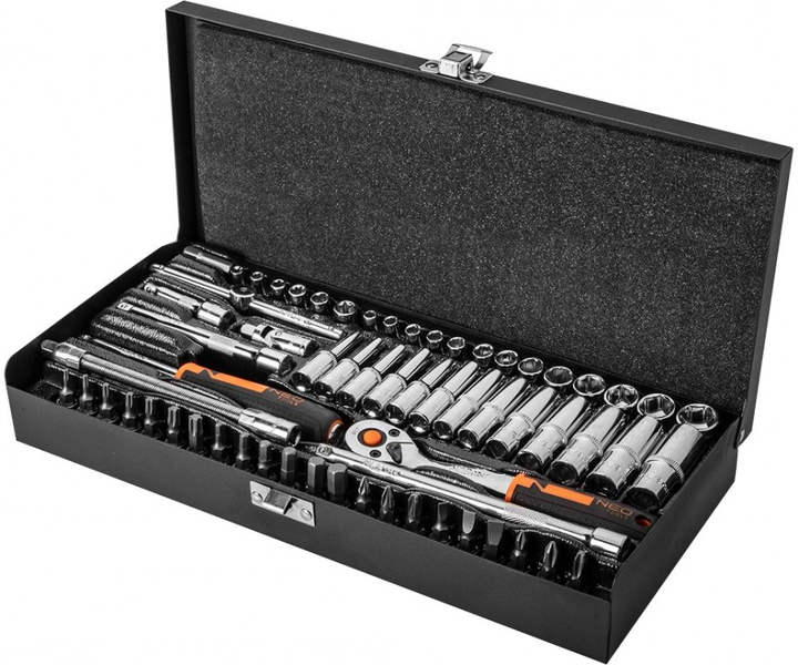 Набір інструментів Neo Tools 1/4", CrV 63 шт (10-008) (5907558466003) - зображення 3