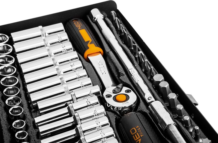 Набір інструментів Neo Tools 1/4", CrV 63 шт (10-008) (5907558466003) - зображення 6