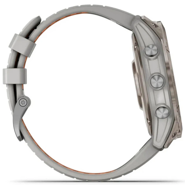 Мультиспортивные часы GARMIN Fenix 7X Pro Sapphire Solar Titanium with Grey/Orange Band - изображение 5