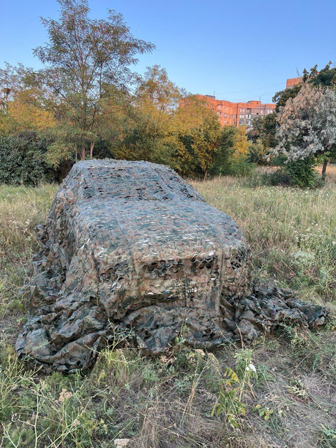 Маскувальна сітка зелена з коричневим 7х9м для автомобіля, пікапа, позашляховика та техніки "Камуфляж №5" - зображення 1