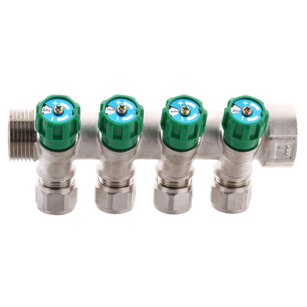 Коллектор вентильный с фитингом Koer KR.1124-4 1”x4 ways (KR2834) - изображение 3