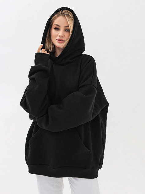 Худи теплое оверсайз женское Ray Oversize Unisex U0404W 2XL/3XL Черное ...