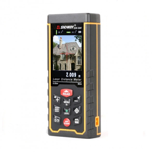 Профессиональный лазерный дальномер SNDWAY SW-S80 на 80м с камерой, увеличеной линзой 16мм и угломером - Фото 2 Профессиональный лазерный дальномер SNDWAY SW-S80 на 80м с камерой, увеличеной линзой 16мм и угломером - изображение 2