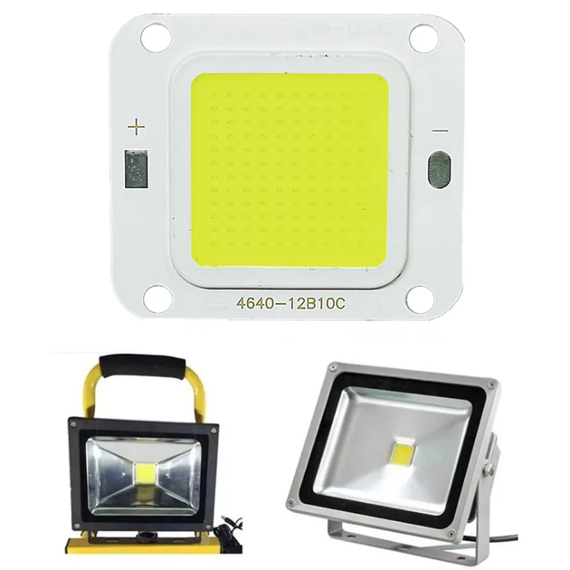 Светодиодная COB матрица/чип 50Вт 30-34В 6000-6500К 46x40mm для LED-прожекторов и светильников Flash - изображение 4