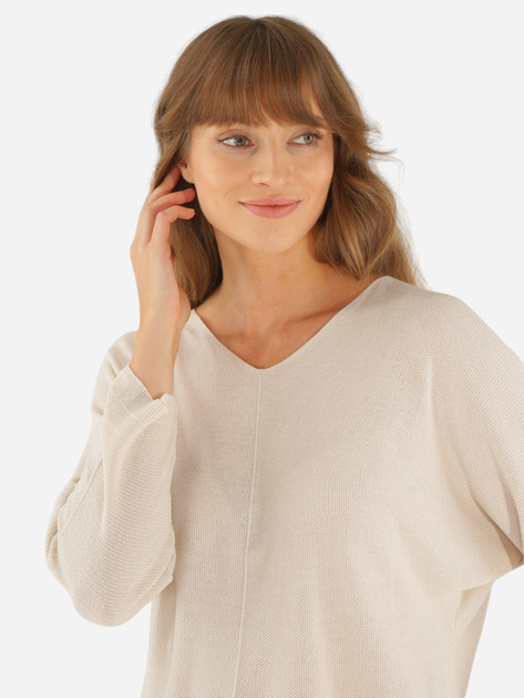 Sweter damski elegancki Unisono 29-2055 Sabb3165 One Size Jasnobeżowy (5906140595732) - obraz 5