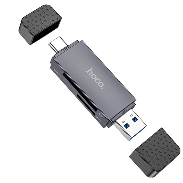 Переходник Card Reader Hoco HB45 Spirit 2-in-1 USB 3.0, Серый (082i) - изображение 4