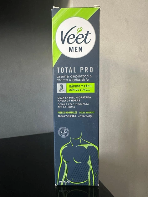 Мужской крем Veet для депиляции волос для чувствительной кожи 200 мл. Veet men Crema Depilatoria Total Pro - изображение 2