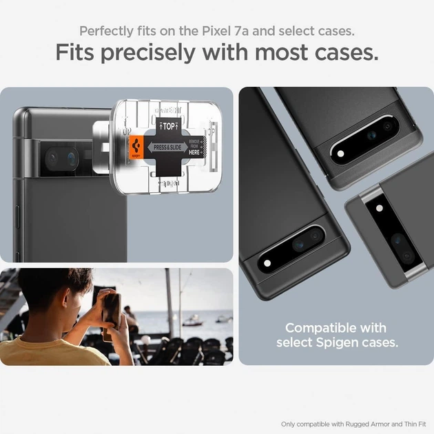 Захисне скло Spigen для камери Pixel 7a - EZ Fit Optik (2шт), Black (AGL05970) 4773879 - зображення 2