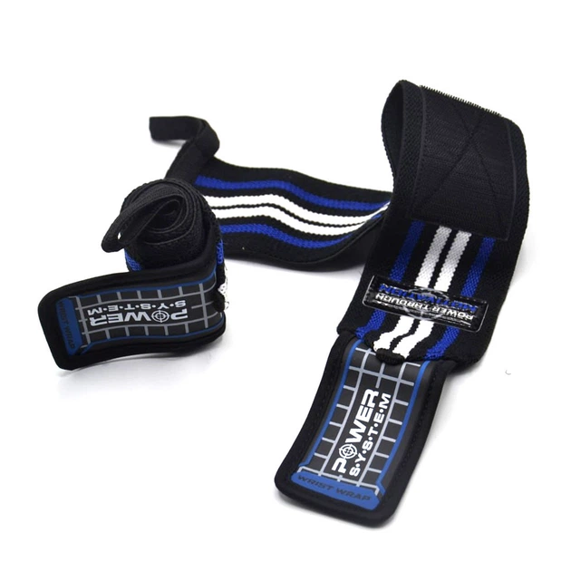 Кистевые бинты Power System PS-3500 Wrist Wraps сине-черные (PS-3500_Blue-Black) - изображение 2