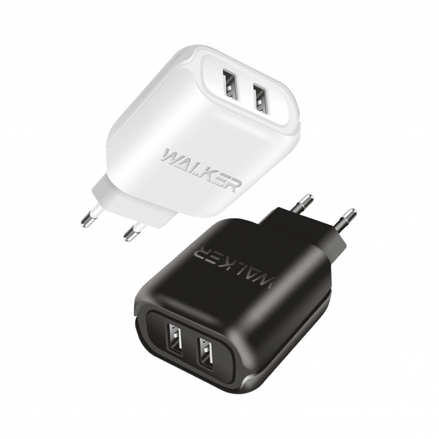 Сетевое зарядное устройство (адаптер) WALKER WH-27 2USB / 2.1A black - Фото 4 Сетевое зарядное устройство (адаптер) WALKER WH-27 2USB / 2.1A black - изображение 4