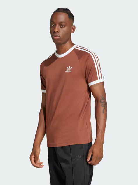 Акція на Футболка бавовняна чоловіча Adidas Originals 3-Stripes Tee IZ3071 S Коричнева від Rozetka