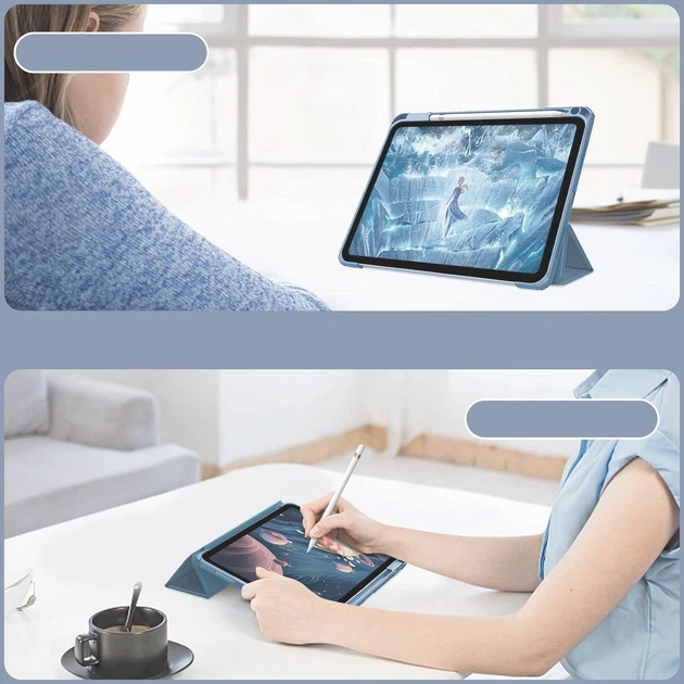 Чехол для планшета BeCover Soft Edge TPU для Apple iPad Air (4/5) 2020/2022 10.9" Blue Haze с креплением Apple Pencil (BC_711697) - изображение 3