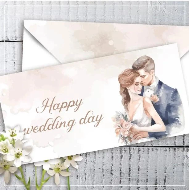 Конверт для грошей Happy Wedding Day - Фото 1 Конверт для грошей Happy Wedding Day - зображення 1