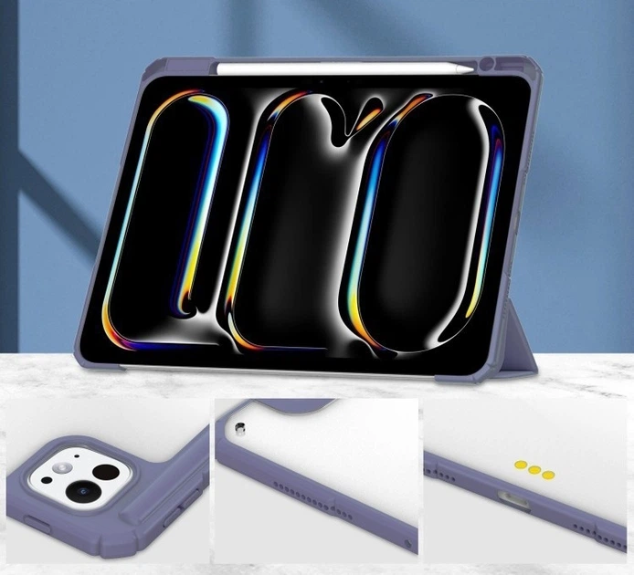Чехол для планшета Apple iPad Pro 11" M4 2024 BeCover Soft Edge TPU Purple с креплением Apple Pencil (BC_711716) - Фото 5 Чехол для планшета Apple iPad Pro 11" M4 2024 BeCover Soft Edge TPU Purple с креплением Apple Pencil (BC_711716) - изображение 5