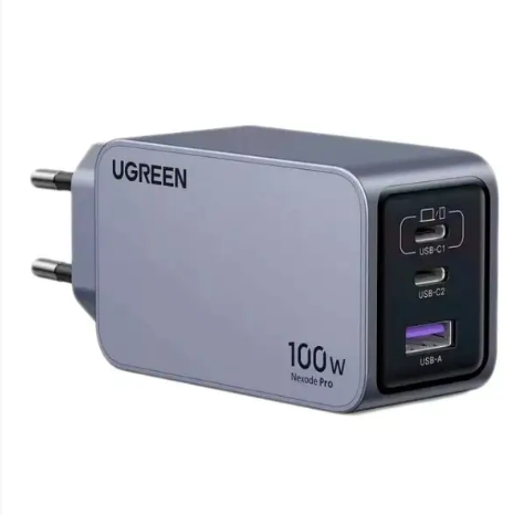 Зарядное устройство Ugreen Nexode Pro X757 3xUSB 100W GaN 2xType-C+USB-A Grey (25874) - изображение 2