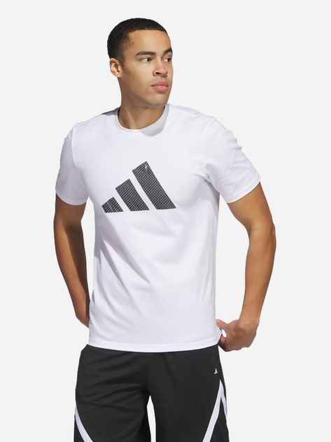 Koszulka męska bawełniana Adidas Inline Basketball Graphic IC1856 L Biała (4066745079486) - obraz 1