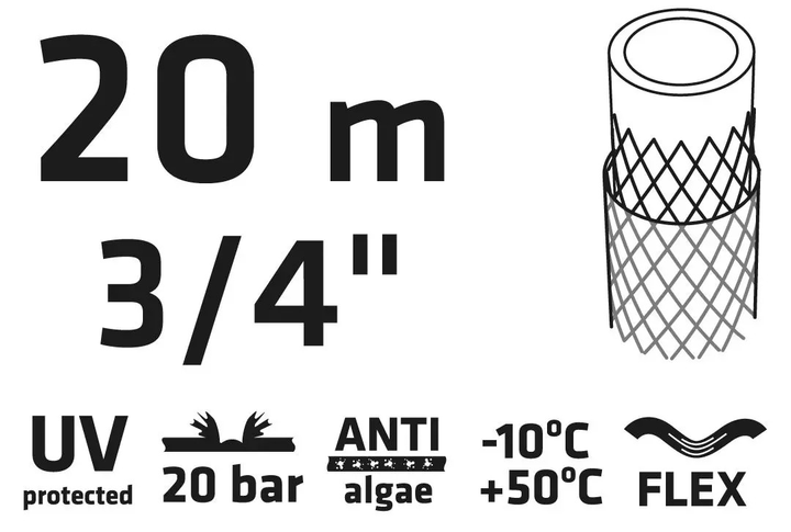 Wąż ogrodowy Verto Ekonom 20 m 3/4" 15G803 (5902062039330) - obraz 4