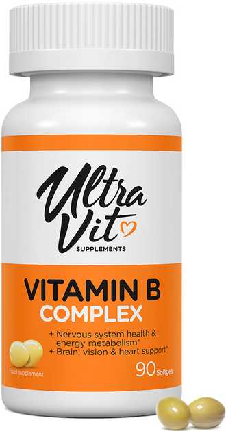 Suplement diety Ultra Vit Kompleks witaminy B 90 kapsułek (5060255359600) - obraz 4