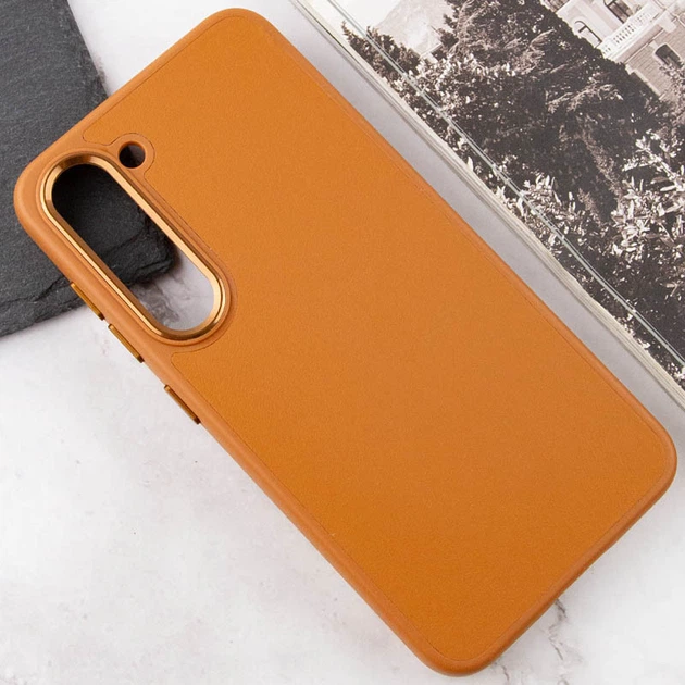 Шкіряний чохол Epik Bonbon Leather Metal Style на Samsung Galaxy S23 Коричневий / Brown - зображення 4