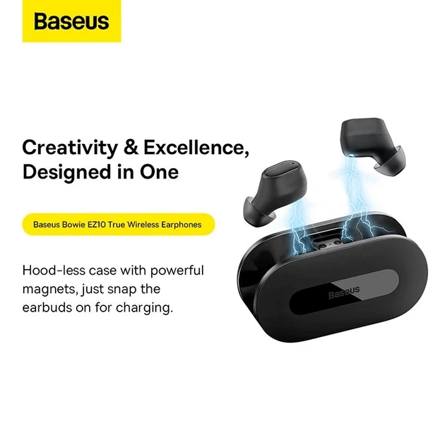 Беспроводные Bluetooth наушники Baseus Bowie EZ10 Black (A00054300116-Z1) - Фото 9 Беспроводные Bluetooth наушники Baseus Bowie EZ10 Black (A00054300116-Z1) - изображение 9