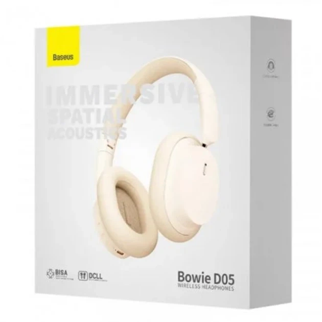 Беспроводные накладные Bluetooth наушники Baseus Bowie D05 Creamy white (NGTD020202) - изображение 6