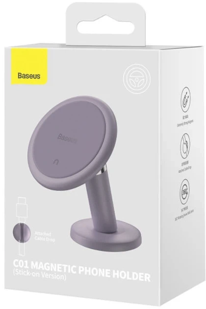 Магнитный автодержатель для телефона Baseus Magnetic Stick-on Purple (SUCC000005) - Фото 7 Магнитный автодержатель для телефона Baseus Magnetic Stick-on Purple (SUCC000005) - изображение 7