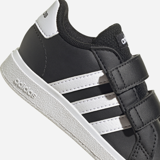 Sneakersy chłopięce na rzepy adidas Grand Court 2.0 CF GW6523 22 Czarne z białym (4065426050745) - obraz 7