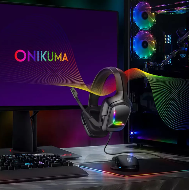 Ігрові навушники Gaming Headset Grand K20 black з підсвічуванням та мікрофоном - зображення 6