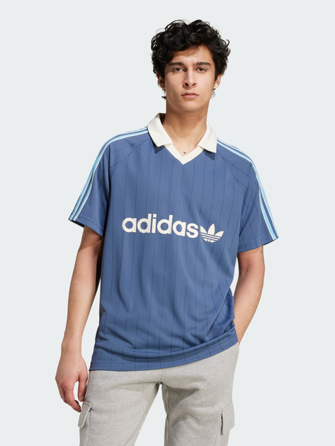 Koszulka sportowa męska adidas Pinstripe Jersey IU0199 L Niebieska (4066757713323) - obraz 1