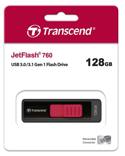 USB накопитель Transcend JetFlash 760 128ГБ USB 3.1 Type-A черный - изображение 2