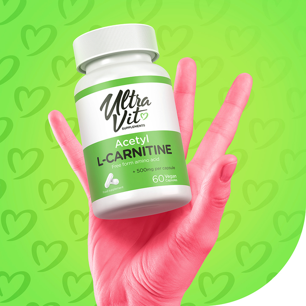 Харчова добавка Ultra Vit Acetyl-L-Carnitine 60 капсул (5060255357323) - зображення 6