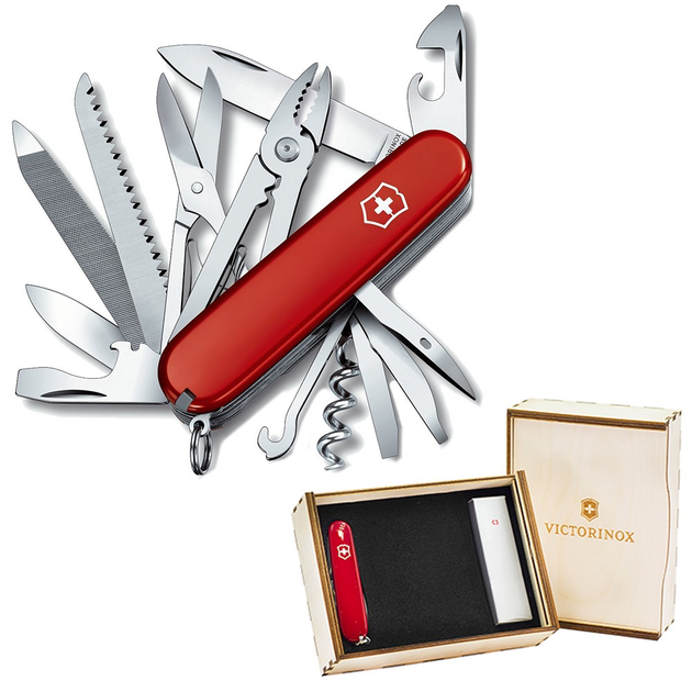 Комплект Victorinox Нож Handyman Red 1.3773 + Подарочная коробка для ножа 91мм vix-2 - изображение 1