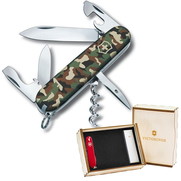 Комплект Victorinox Ніж Spartan Camouflage 1.3603.94 + Подарункова коробка для ножа 91мм vix-2 - зображення 1