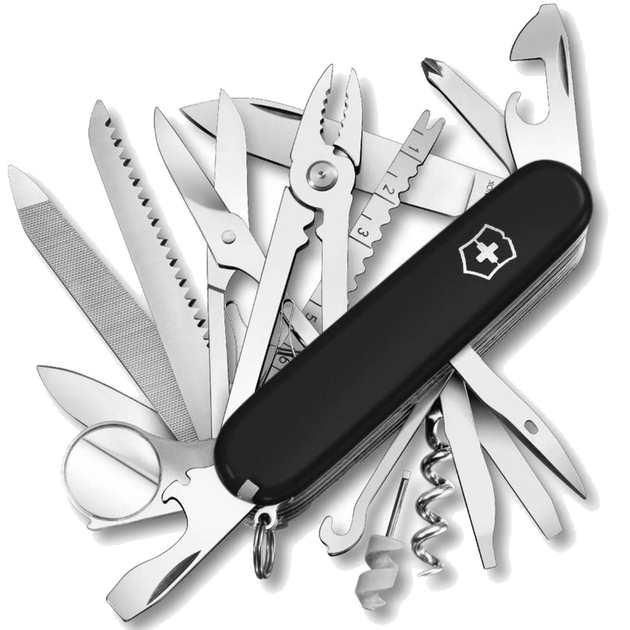 Комплект Ніж Victorinox SwissChamp Black 1.6795.3 + Чохол із ліхтариком Police - зображення 2