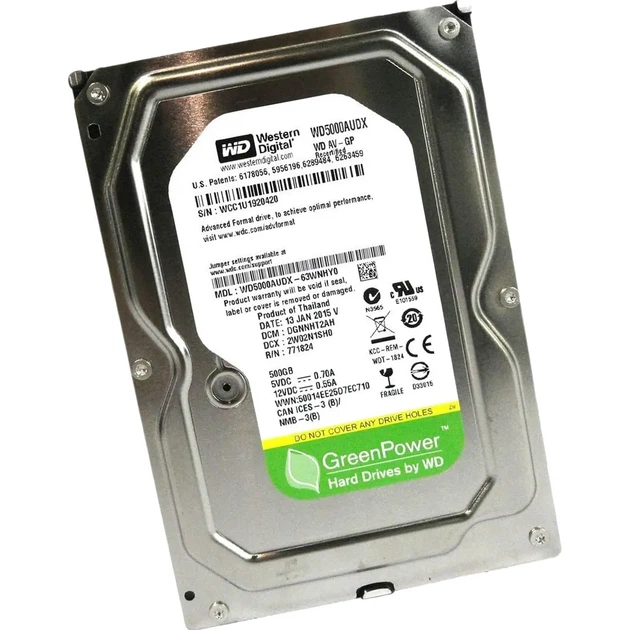 Жесткий диск 3.5" WD AV-GP IntelliPower 500GB SATA 3 32MB (WD5000AUDX) [106843] - изображение 3