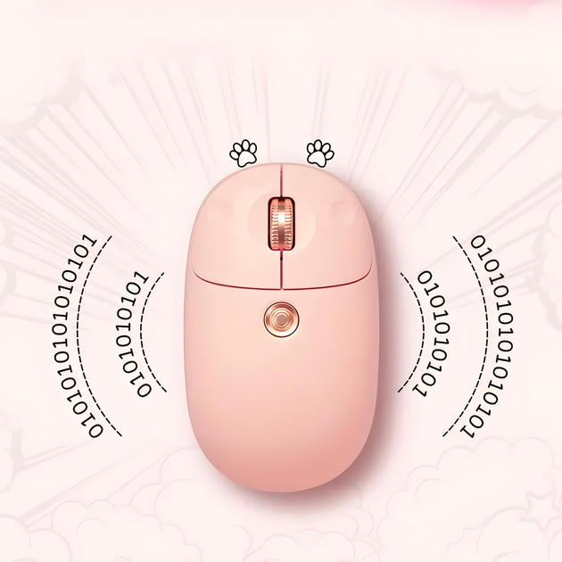 Мышь BOW MD198L с беспроводным подключением Bluetooth и USB 2.4G, аккумулятором, 1600DPI, scarlet rose - изображение 7