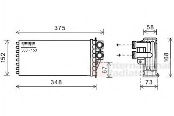 Радиатор печки Van Wezel 40006359 Citroen DS5; Peugeot 5008, 3008 6448T9 - изображение 1