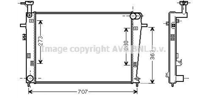 Радиатор охлаждения двигателя AVA COOLING HY2275 Hyundai Tucson 253102E170 - изображение 1