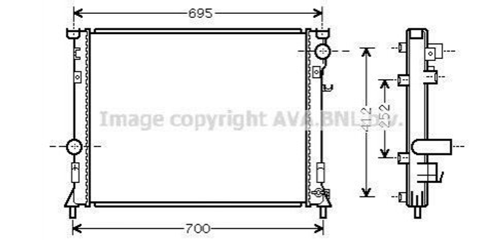 Радіатор охолодження двигуна AVA COOLING CR2097 Chrysler 300C; Dodge CHARGER 5137691AA, 5137692AA, 5170742AA - зображення 1