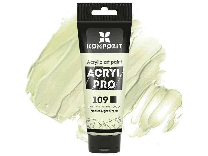 Акрилова фарба художня Acryl PRO ART Kompozit 75 мл (109 неаполітанський світло-зелений) - Фото 1 Акрилова фарба художня Acryl PRO ART Kompozit 75 мл (109 неаполітанський світло-зелений) - зображення 1