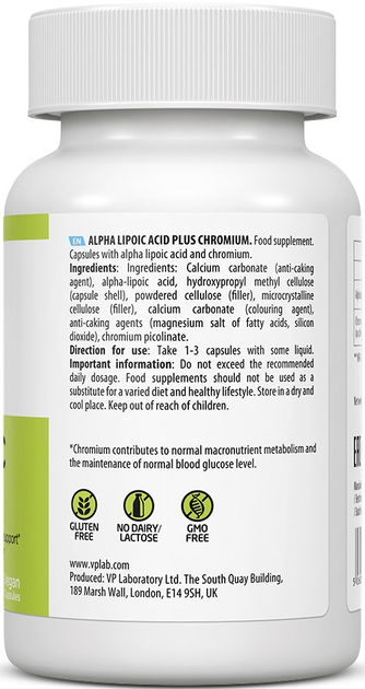 Харчова добавка Ultra Vit Alpha Lipolic Acid+ 90 капсул (5060255358894) - зображення 2