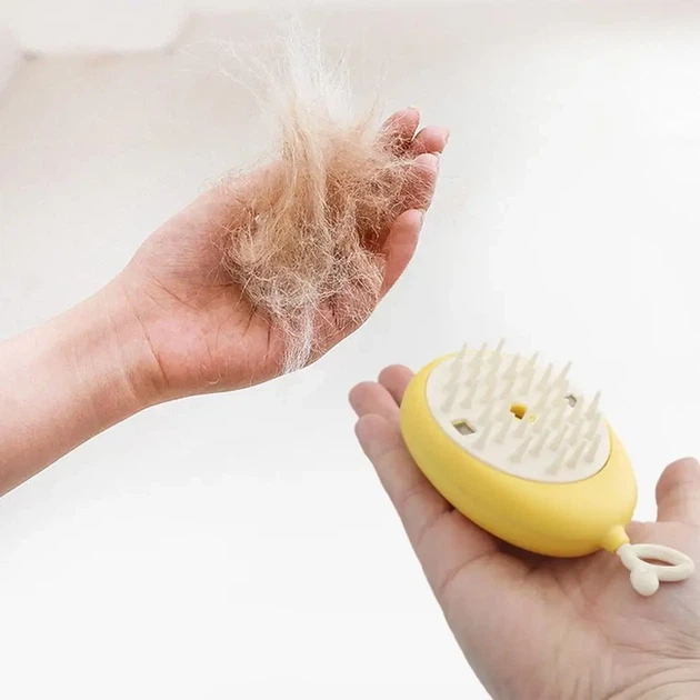 Паровая щетка массажная для шерсти животных 4 в 1 Pet comb с USB для ухода за собаками и котами с функцией удаления шерсти и массажа - изображение 6