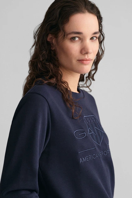 Жіночий темно-синій світшот REG TONAL SHIELD C-NECK Gant XS 4200663 - зображення 4